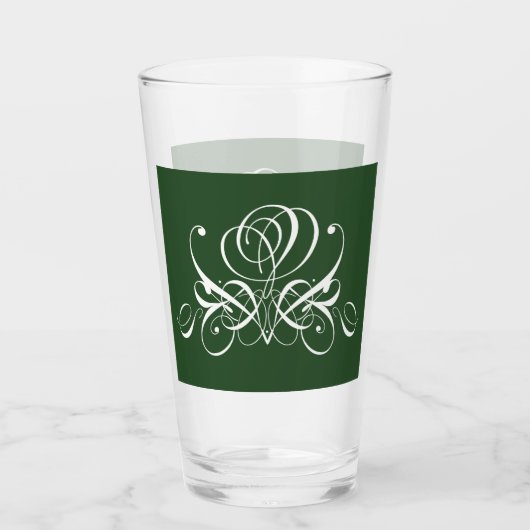 Wit en groen bloeien Roos Glas (Voorkant)