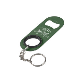 Wit en groen bloeien Roos Mini Flessenopener