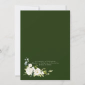 Wit en Groen Bloemen Foto Afstuderen Kaart (Achterkant)