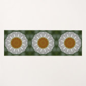 Wit en groen bloemmotief yogamat (Voorkant (horizontaal))
