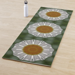 Wit en groen bloemmotief yogamat