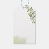 Wit en groen bloemschilderwerk in waterverftechnie cadeaulabel (Achterkant)