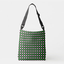 Wit en Groen Circulair Naadloos Patroon Crossbody Tas