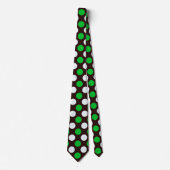 Wit en Groen Circulair Naadloos Patroon Stropdas (Voorkant)