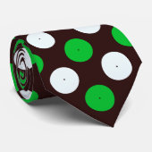 Wit en Groen Circulair Naadloos Patroon Stropdas (Opgerold)