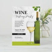 Wit en groen elegante wijnproeverij kaart (Staand voorkant)