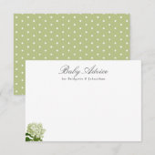 Wit en Groen Hydrangea Baby Advies RSVP Kaartje (Voorkant / Achterkant)