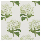 Wit en Groen Hydrangea Bloempatroon Stof (Close Up)