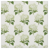 Wit en Groen Hydrangea Bloempatroon Stof (Swatch)