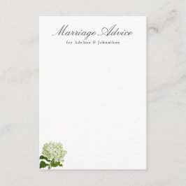 Wit en Groen Hydrangea Huwelijksadvies Informatiekaartje