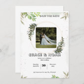 Wit en Groen Illustratief Bloemschilderwerk Waterc Kaart (Voorkant / Achterkant)