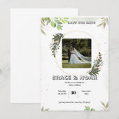 Wit en Groen Illustratief Bloemschilderwerk Waterv Kaart (Voorkant / Achterkant)