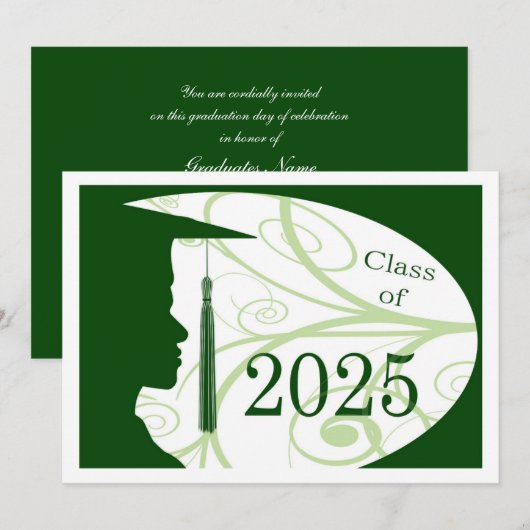 Wit en Groen Man Silhouette 2025 Kaart (Voorkant / Achterkant)