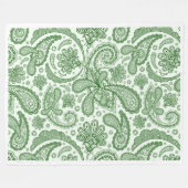 Wit en groen meisje  bloemen paisley fleece deken (Voorkant (Horizontaal))