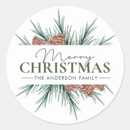 Wit en Groen Minimalist Ronde Sticker