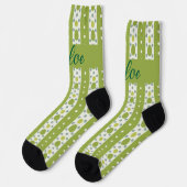 wit en groen paaspatroon sokken (Links)