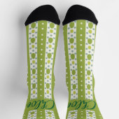 wit en groen paaspatroon sokken (Top)