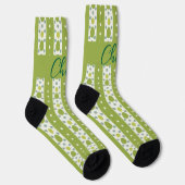 wit en groen paaspatroon sokken (Rechts)