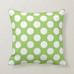 Wit en groen polka dot patroon kussen
