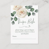 Wit en Groen Roos Luier Raffle Informatiekaartje (Voorkant)