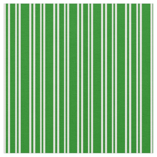 Wit en Groen Striped/Lined Patroon Stof (Close Up)
