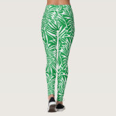 Wit en groen tropisch blad herhalend patroon leggings (Achterkant)