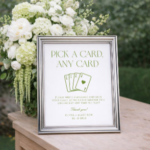 Wit en Groen Trouwkaarten Guestbook Poster