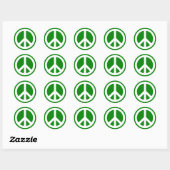 Wit en Groen Vredessymbool Ronde Sticker (Vel)