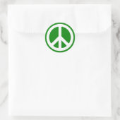 Wit en Groen Vredessymbool Ronde Sticker (Tas)