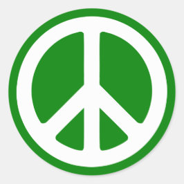 Wit en Groen Vredessymbool Ronde Sticker