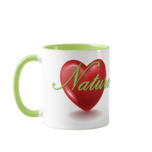 Wit en groene 'Love Nature'-mok