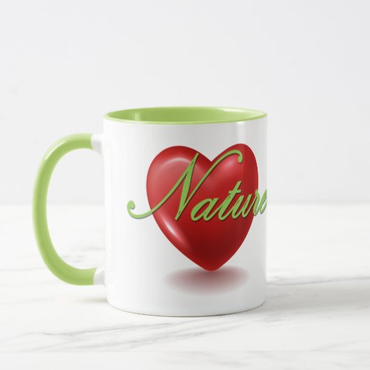 Wit en groene 'Love Nature'-mok Mok (Links)