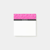 Wit en heet roze glitterpatroon post-it® notes (Voorkant)