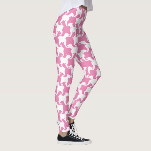Wit en Kies kleur Houndstooth dogs leggings (Rechts)