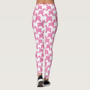 Wit en Kies kleur Houndstooth dogs leggings