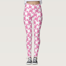 Wit en Kies kleur Houndstooth dogs leggings