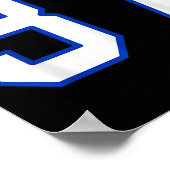 Wit en Koninklijk Blauw nummer 37 Jersey speler Un Poster (Hoek)