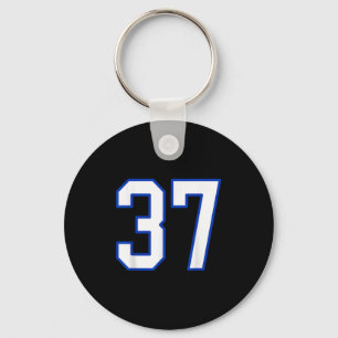 Wit en Koninklijk Blauw nummer 37 Jersey speler Un Sleutelhanger