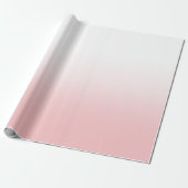Wit en koraalroze ombre cadeaupapier (Uitgerold)