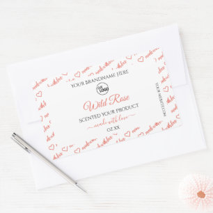 Wit- en koraalWord Cloud-productetiketten toevoege Rechthoekige Sticker