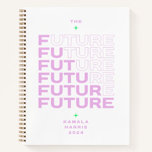 Wit en Lavendel Notitieboek Kamala Harris (Voorkant)
