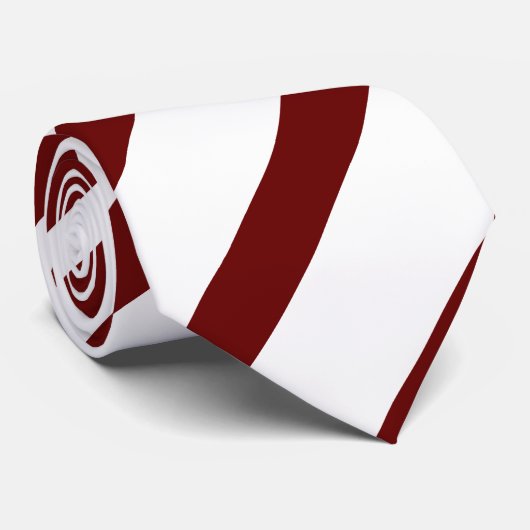 Wit en lepel Stropdas met diagonaal streep (Opgerold)