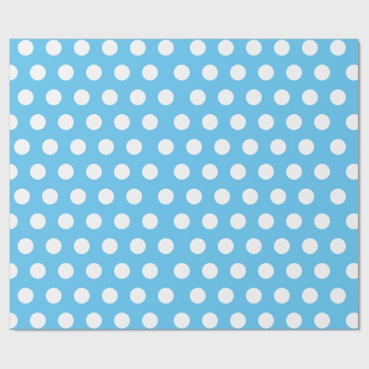 Wit en licht blauw middelmatig podium podium dot w cadeaupapier (Vlak)