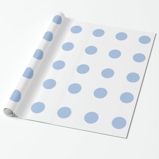 Wit en licht blauw pokdop papier (Uitgerold)