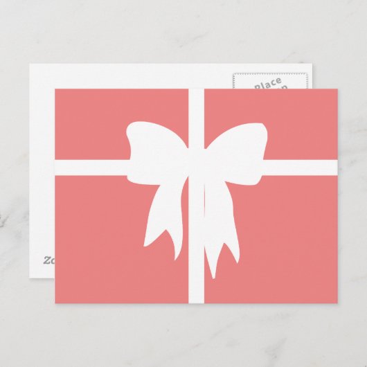 Wit en licht koraal Cadeau Briefkaart (Voorkant / Achterkant)