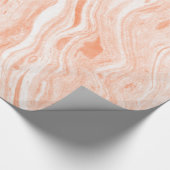 Wit en licht Oranje marmer Cadeaupapier (Hoek)