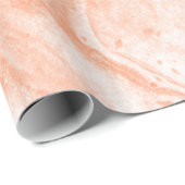 Wit en licht Oranje marmer Cadeaupapier (Rol Hoek)