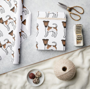 Wit En Lichtbruin Smooth Fox Terrier Cute Hond Pat Cadeaupapier