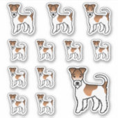 Wit En Lichtbruin Wire Fox Terrier Cute Cartoon Ho Sticker (Voorkant)