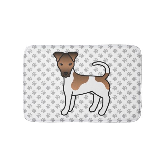Wit- en lichtbruine Smooth Fox Terrier Schattige C Badmat (Voorkant)